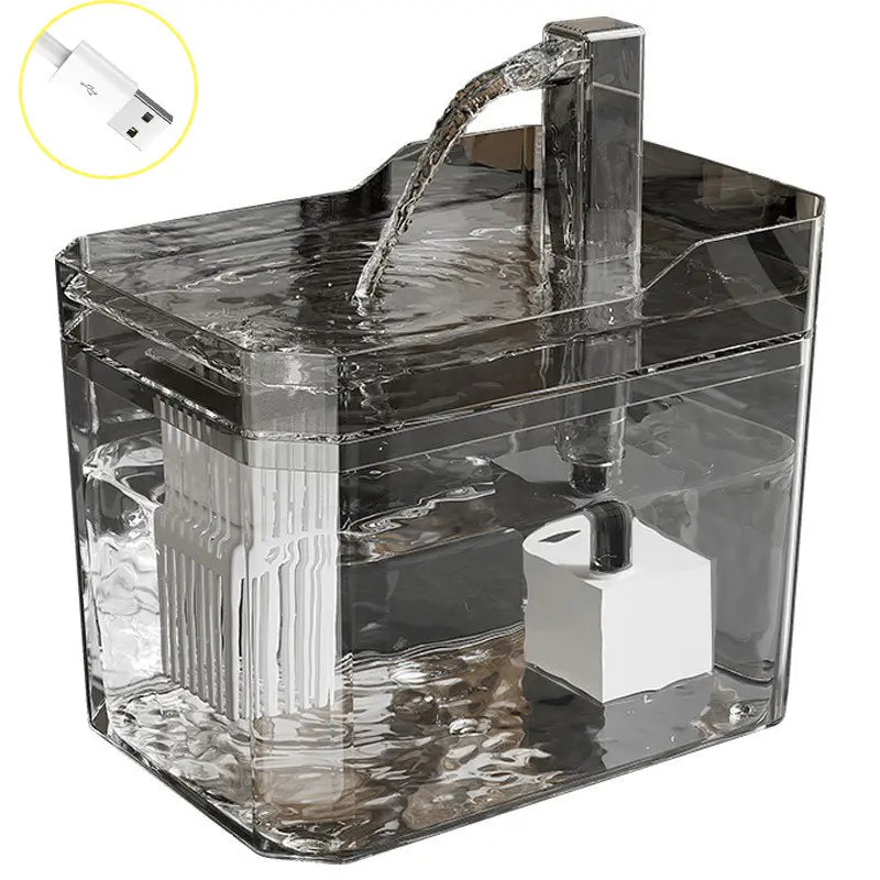 Automatic Cat Drinking Fountain with Circulating Water, Ultra-Quiet USB-Powered Dispenser, No Batteries Required