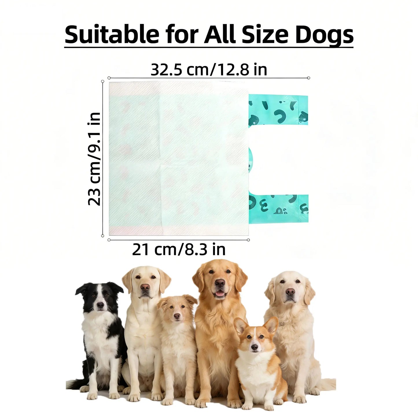 Eco-Friendly Double-Layer Dog Waste Bags with Paper Towels - 50 Count Value Pack, Leak-Proof and Durable for Travel, Walking, and Home Use