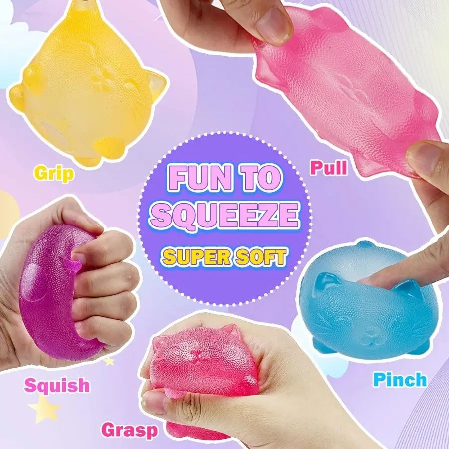 Maltose Cool Cat Sensory Squeeze Toy - Ideal for Stress Relief, Gift Box Inclusion, Birthday Celebration, Classroom Reward, and Holiday Stocking Stuffer