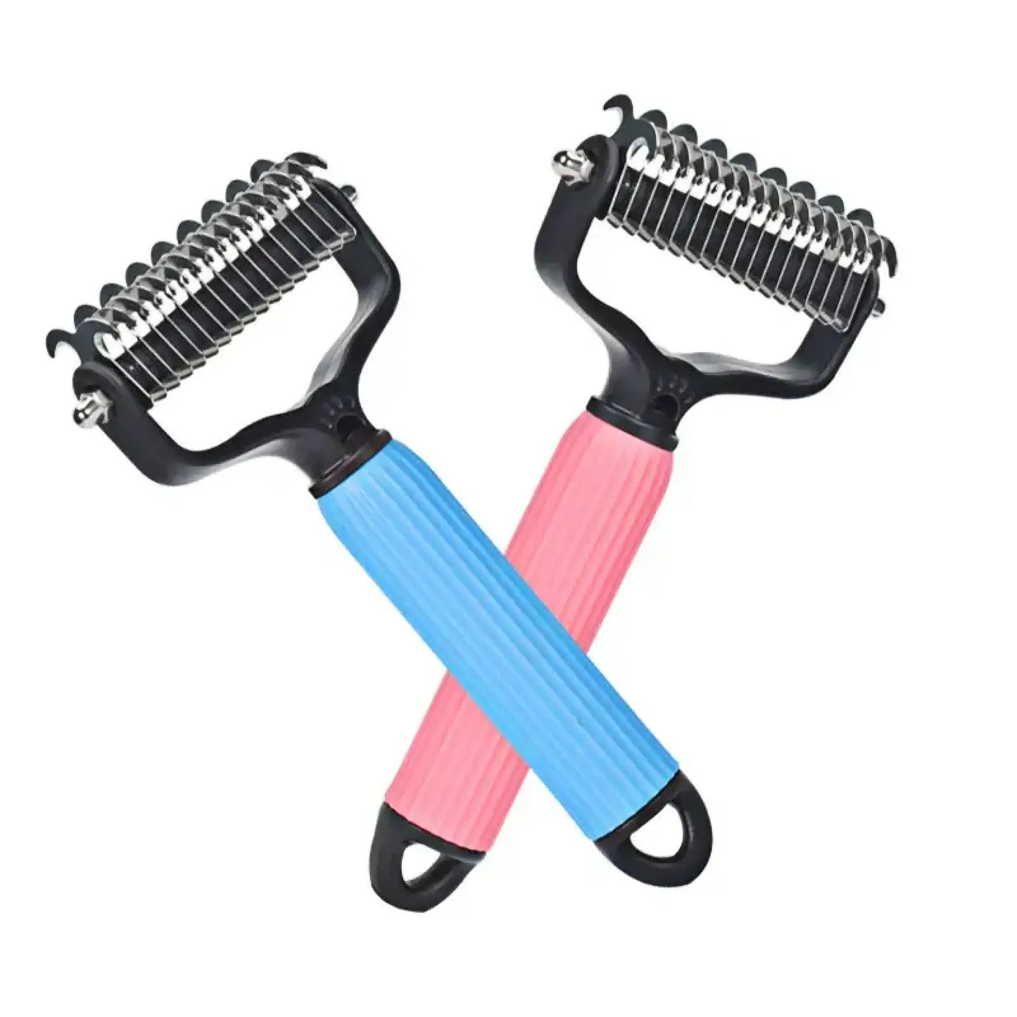 Professional Pet Grooming Tool - Universal Double-Sided Detangling Comb for Dogs with Stainless Steel for Efficient Shedding and Matted Hair Management