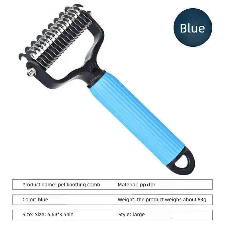 Professional Pet Grooming Tool - Universal Double-Sided Detangling Comb for Dogs with Stainless Steel for Efficient Shedding and Matted Hair Management