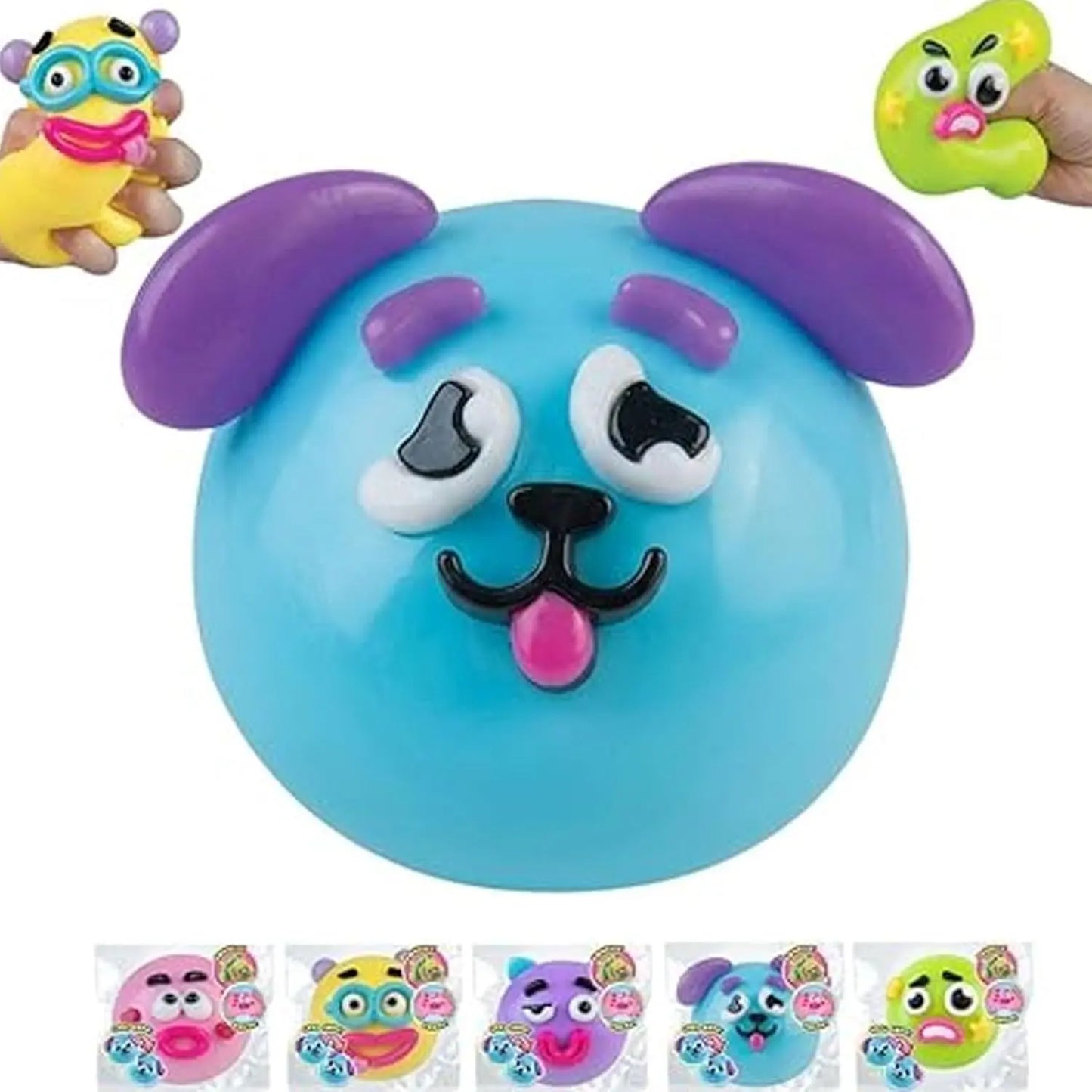 Smushers Squishy Cutie Toy - Multisensory Stress Relief Dog Face Swap, Soft Moldable Design, Safe Maltose Material, Portable Anxiety Relief and Party Favors