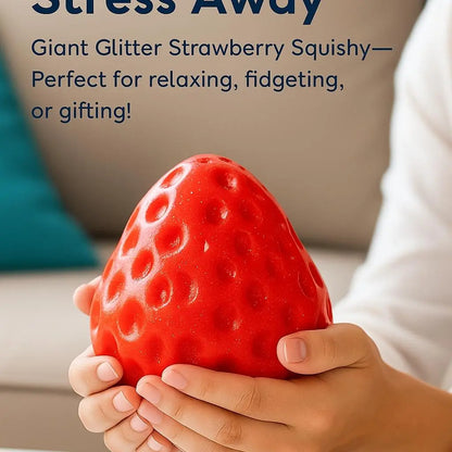 Extra Large 5-Inch Taba Squishy Hamster Strawberry Stress Balls – Vanilla Strawberry Butter Slime, Set of 3 for All Ages