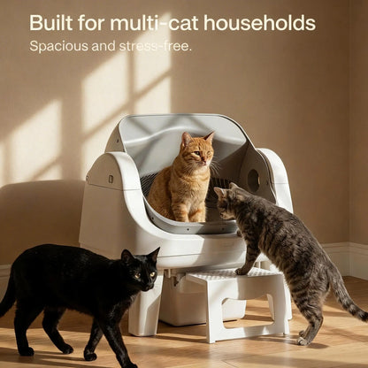 Petpivot Autoscooper 12 Lite Open Top Self-Cleaning Cat Litter Box with Advanced Safety Sensors and Accessible Design for Senior Cats