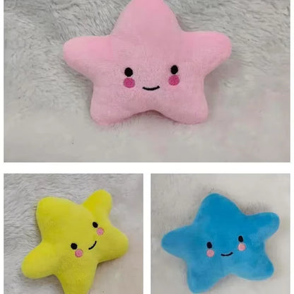 Plush Pentagram Squeaky Toy for Dogs and Cats - Engaging Chew Toy for Interactive Play