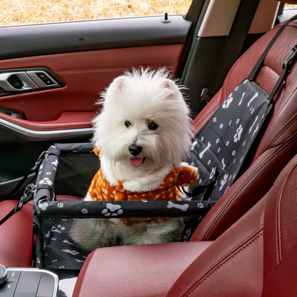 Pet Car Seat - Foldable Safety Booster for Cats and Dogs | Breathable, Easy-to-Clean Design with Spacious Interior | Compatible with Front and Back Seats, Simple Assembly