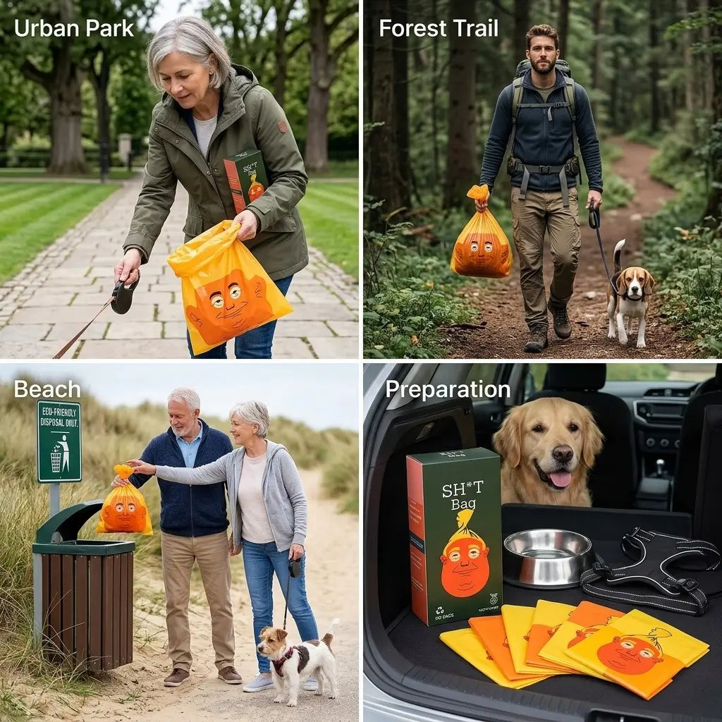 Humorous Dog Waste Bags - 60 Count Rolls, Novelty Pet Waste Disposal Bags, Loose Roll Packaging