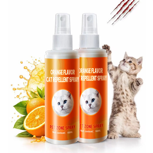 Cat Deterrent Spray for Indoor and Outdoor Use, Furniture Protection and Anti-Marking Solution for Sofas and Carpets, Made with Natural Ingredients (100 ml x 2)