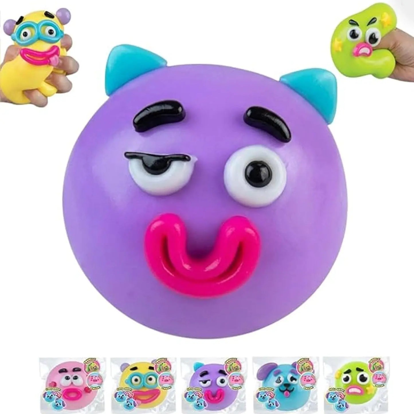 Smushers Squishy Cutie Toy - Multisensory Stress Relief Dog Face Swap, Soft Moldable Design, Safe Maltose Material, Portable Anxiety Relief and Party Favors
