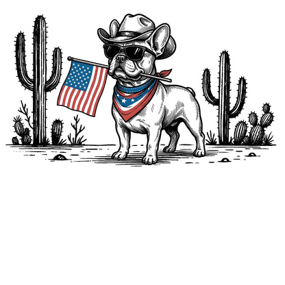 Patriotic Dog Shirt by Comfort Colors for Over 50 Breeds - Western Cowboy Tee, Ideal 4th of July Gift for Dog Lovers, USA Flag Design