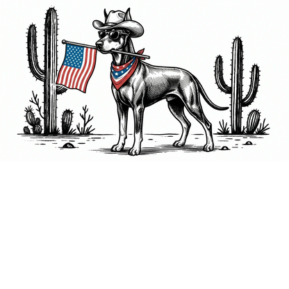 Patriotic Dog Shirt by Comfort Colors for Over 50 Breeds - Western Cowboy Tee, Ideal 4th of July Gift for Dog Lovers, USA Flag Design