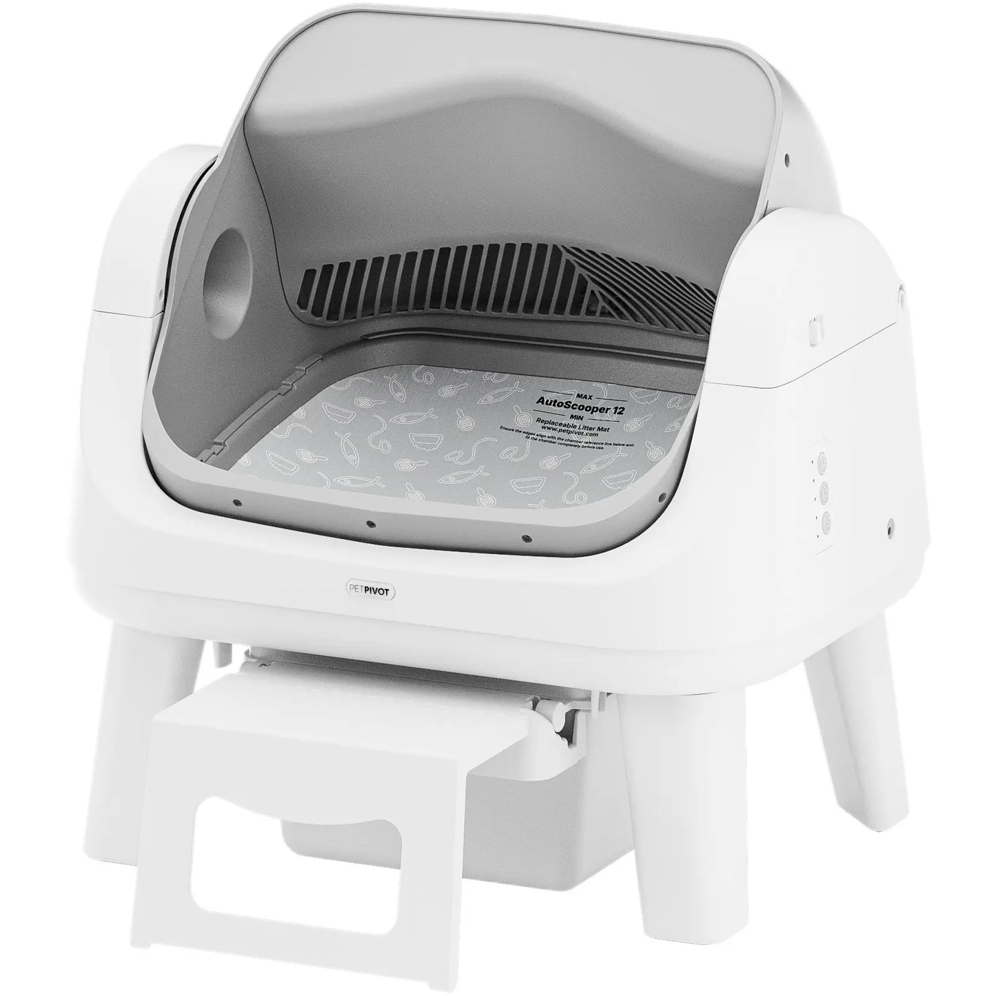 Petpivot Autoscooper 12 Lite Open Top Self-Cleaning Cat Litter Box with Advanced Safety Sensors and Accessible Design for Senior Cats