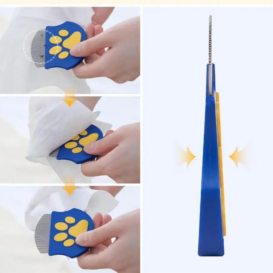 Professional Pet Grooming Comb for Dogs and Cats - Mini Face Brush for Shedding Control and Flea Removal, Essential Tool for Pet Care