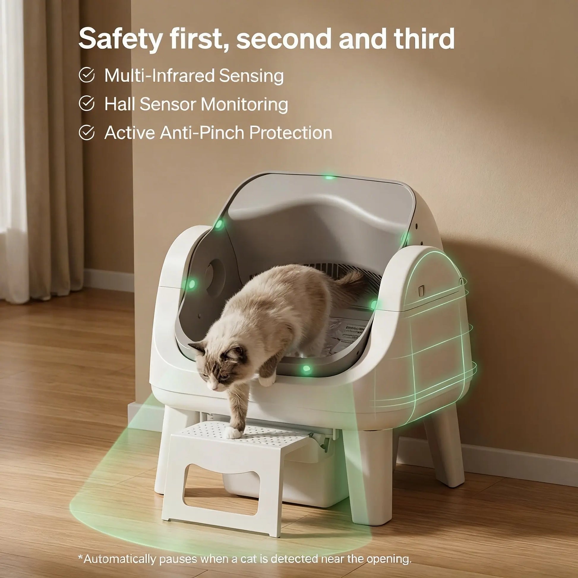 Petpivot Autoscooper 12 Lite Open Top Self-Cleaning Cat Litter Box with Advanced Safety Sensors and Accessible Design for Senior Cats