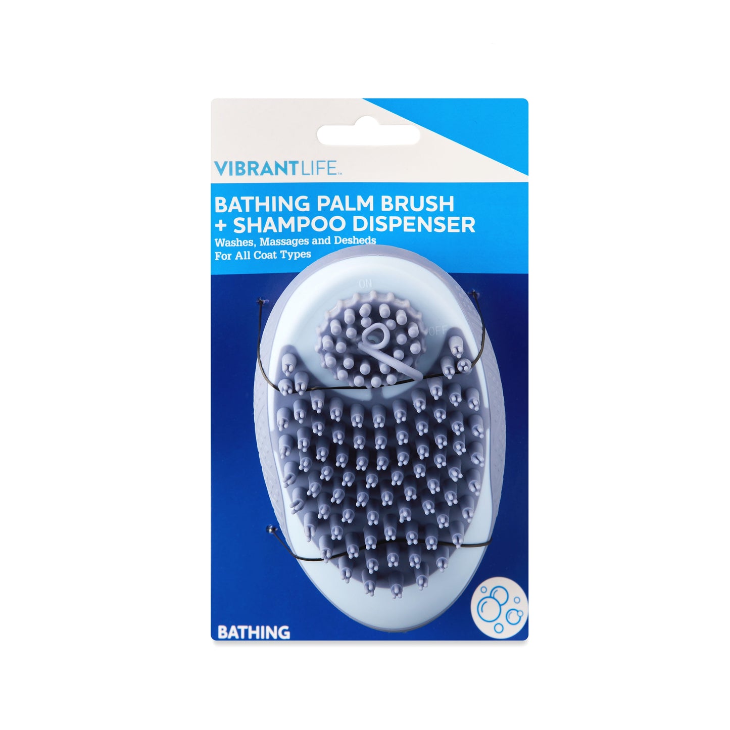 Bathing Palm Dog Brush with Built-in Shampoo Dispenser | Premium Dog Grooming Tool