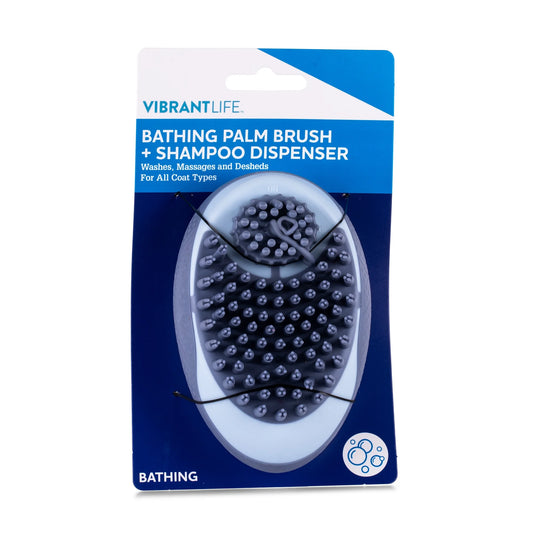 Bathing Palm Dog Brush with Built-in Shampoo Dispenser | Premium Dog Grooming Tool