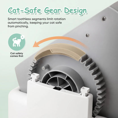 Warcat Advanced Automatic Open-Top Cat Litter Box with Streamlined Self-Cleaning System and Enhanced Safety Sensors for Convenient Usage