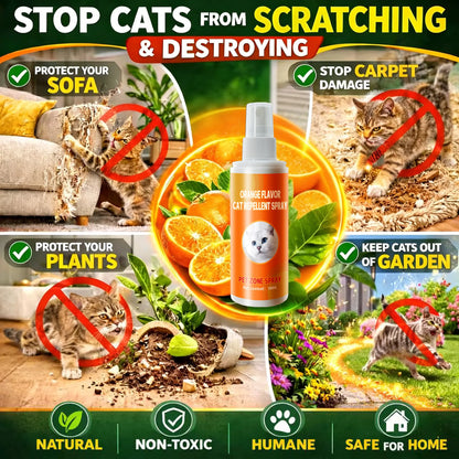 Cat Deterrent Spray for Indoor and Outdoor Use, Furniture Protection and Anti-Marking Solution for Sofas and Carpets, Made with Natural Ingredients (100 ml x 2)