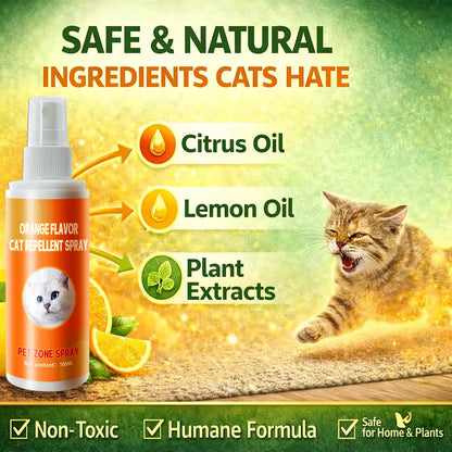 Cat Deterrent Spray for Indoor and Outdoor Use, Furniture Protection and Anti-Marking Solution for Sofas and Carpets, Made with Natural Ingredients (100 ml x 2)