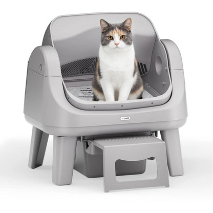 Petpivot Autoscooper 12 Lite Open Top Self-Cleaning Cat Litter Box with Advanced Safety Sensors and Accessible Design for Senior Cats