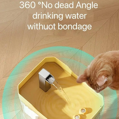 Automatic Cat Drinking Fountain with Circulating Water, Ultra-Quiet USB-Powered Dispenser, No Batteries Required