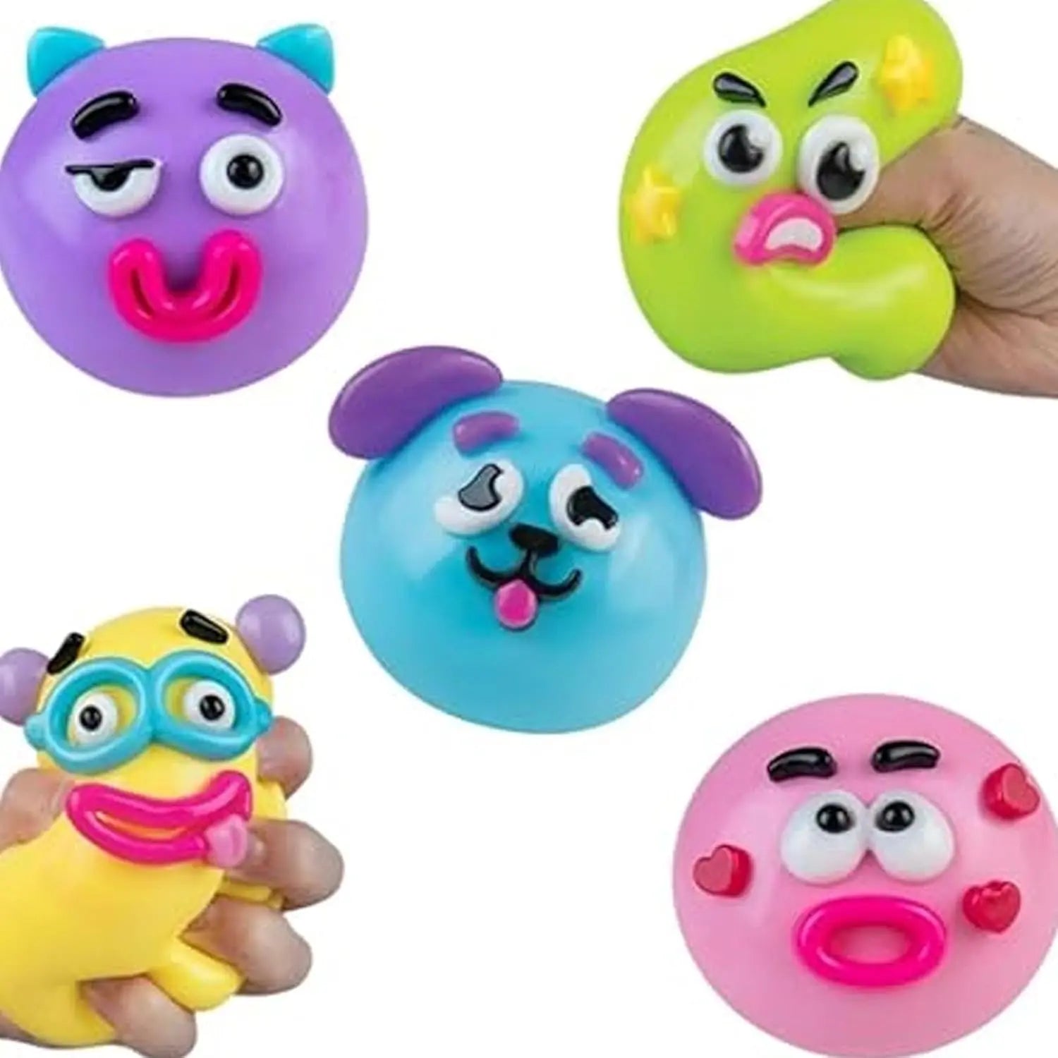 Smushers Squishy Cutie Toy - Multisensory Stress Relief Dog Face Swap, Soft Moldable Design, Safe Maltose Material, Portable Anxiety Relief and Party Favors