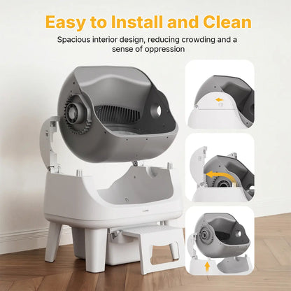 Petpivot Autoscooper 12 Lite Open Top Self-Cleaning Cat Litter Box with Advanced Safety Sensors and Accessible Design for Senior Cats