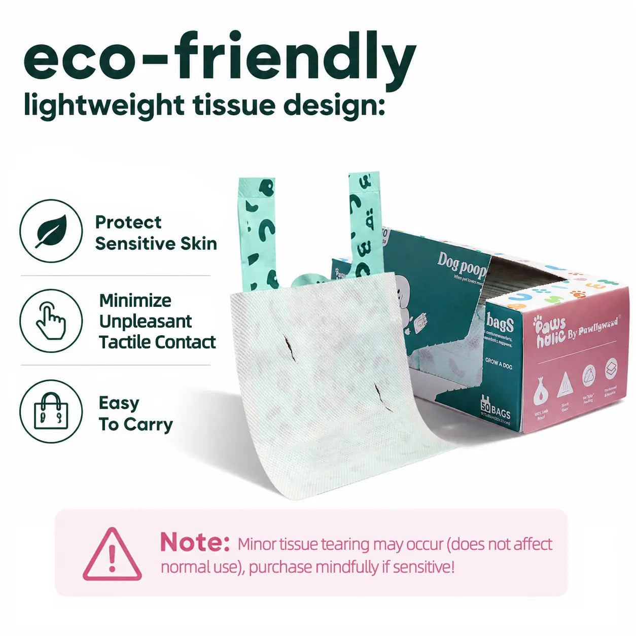 Eco-Friendly Double-Layer Dog Waste Bags with Paper Towels - 50 Count Value Pack, Leak-Proof and Durable for Travel, Walking, and Home Use