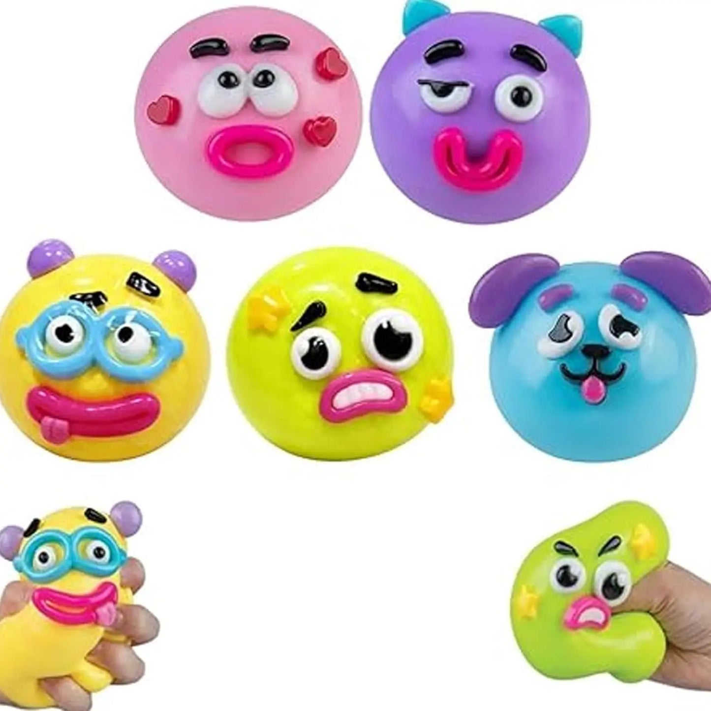 Smushers Squishy Cutie Toy - Multisensory Stress Relief Dog Face Swap, Soft Moldable Design, Safe Maltose Material, Portable Anxiety Relief and Party Favors