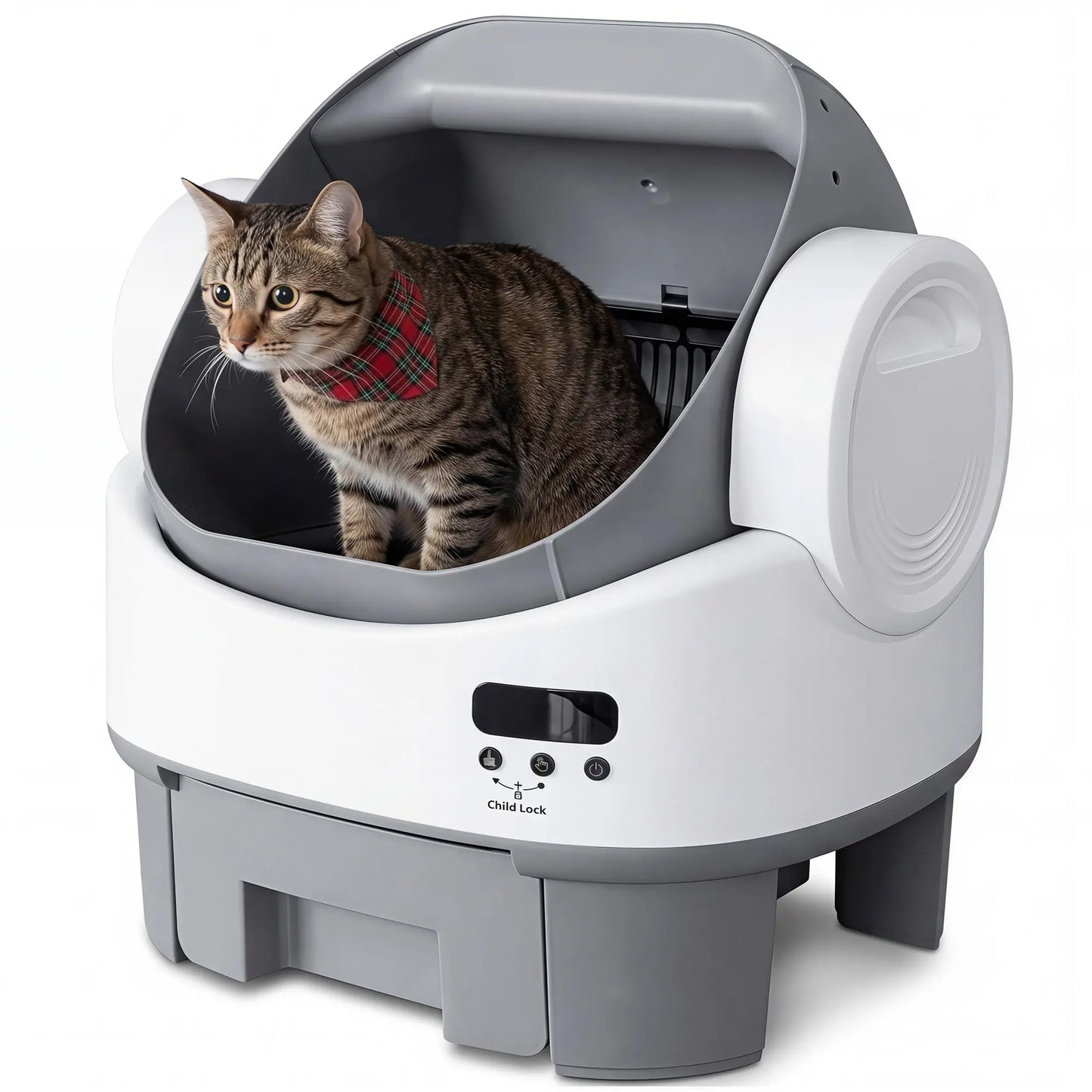 Warcat Advanced Automatic Open-Top Cat Litter Box with Streamlined Self-Cleaning System and Enhanced Safety Sensors for Convenient Usage