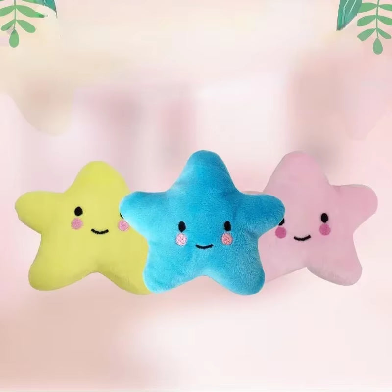Plush Pentagram Squeaky Toy for Dogs and Cats - Engaging Chew Toy for Interactive Play