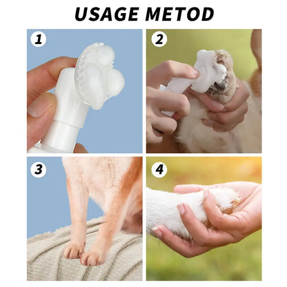Waterless Pet Paw Cleaner Foam with Silicone Brush - 5 Oz Dog and Cat Foot Washer for Grooming and Moisturizing