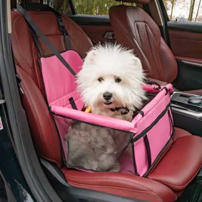 Pet Car Seat - Foldable Safety Booster for Cats and Dogs | Breathable, Easy-to-Clean Design with Spacious Interior | Compatible with Front and Back Seats, Simple Assembly