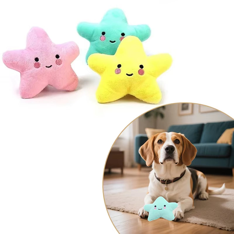 Plush Pentagram Squeaky Toy for Dogs and Cats - Engaging Chew Toy for Interactive Play