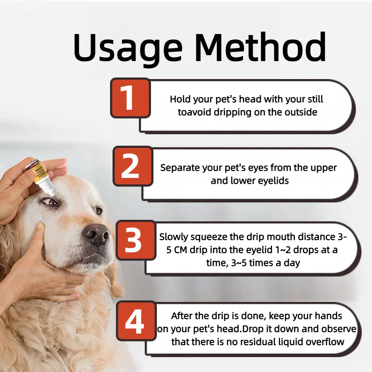 Veterinary Eye Drops and Infection Treatment for Dogs and Cats - Alleviate Infections, Allergies, Dry Eyes, and Pink Eye; Tear Stain Cleaner and Eye Rinse for Kittens