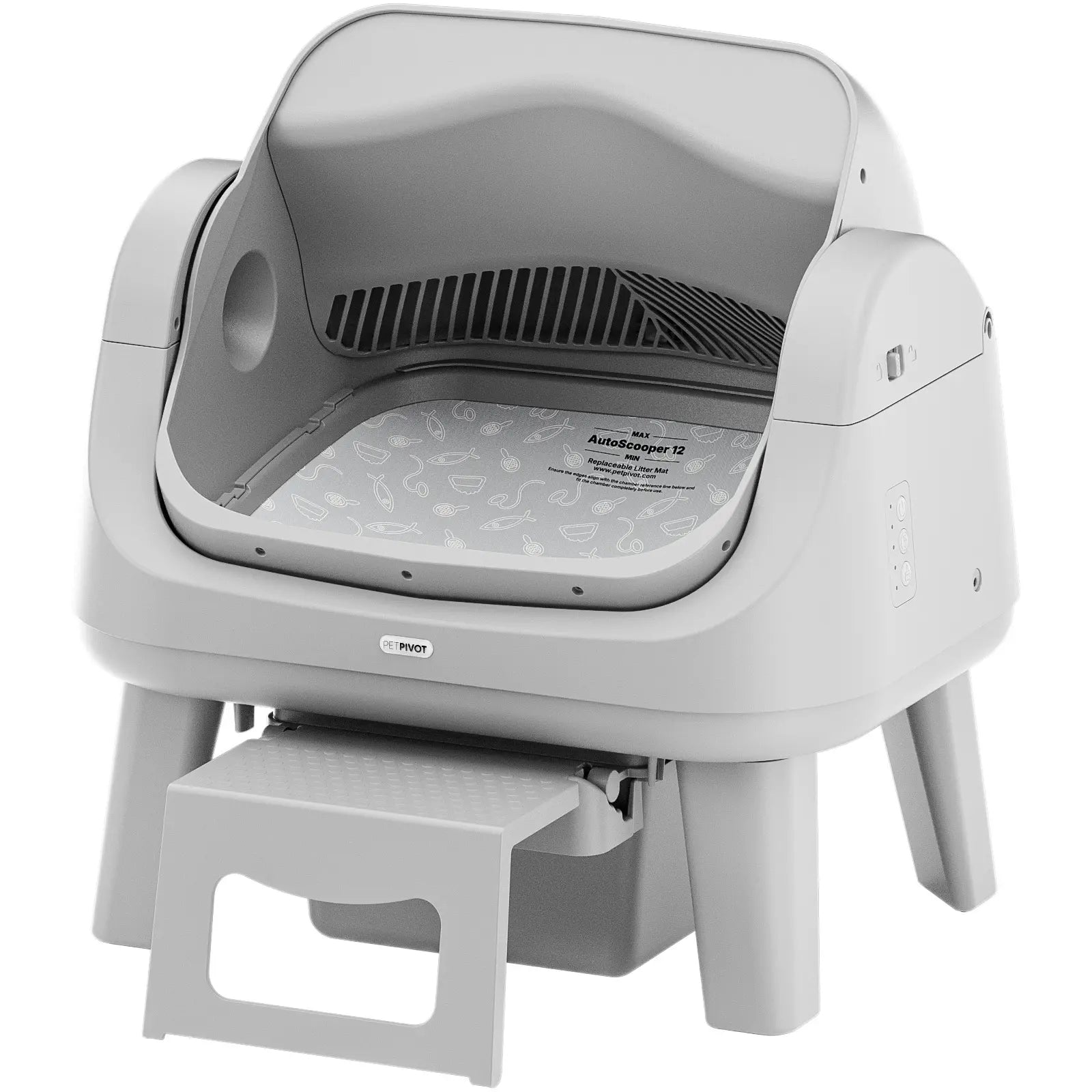 Petpivot Autoscooper 12 Lite Open Top Self-Cleaning Cat Litter Box with Advanced Safety Sensors and Accessible Design for Senior Cats
