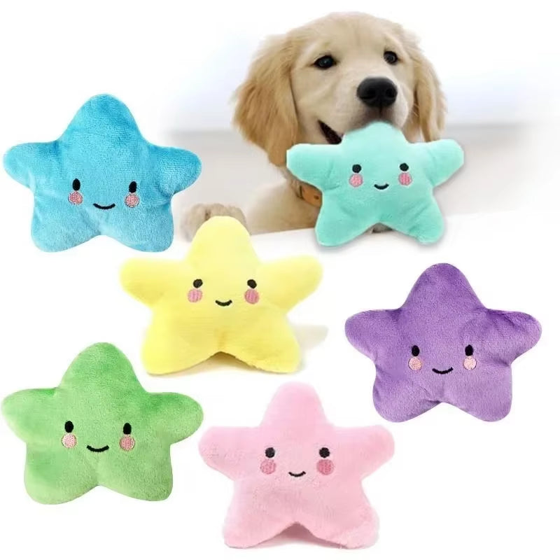 Plush Pentagram Squeaky Toy for Dogs and Cats - Engaging Chew Toy for Interactive Play