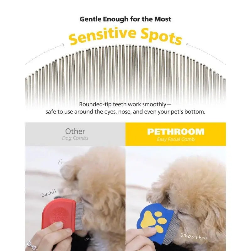 Professional Pet Grooming Comb for Dogs and Cats - Mini Face Brush for Shedding Control and Flea Removal, Essential Tool for Pet Care