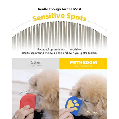 Professional Pet Grooming Comb for Dogs and Cats - Mini Face Brush for Shedding Control and Flea Removal, Essential Tool for Pet Care