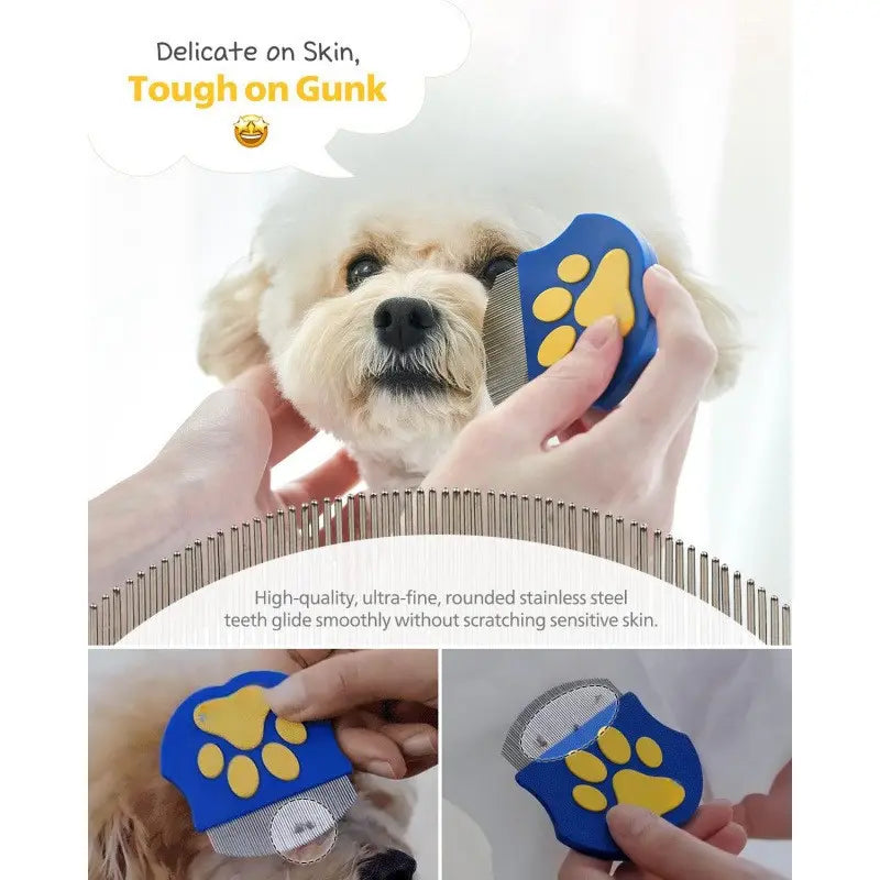 Professional Pet Grooming Comb for Dogs and Cats - Mini Face Brush for Shedding Control and Flea Removal, Essential Tool for Pet Care