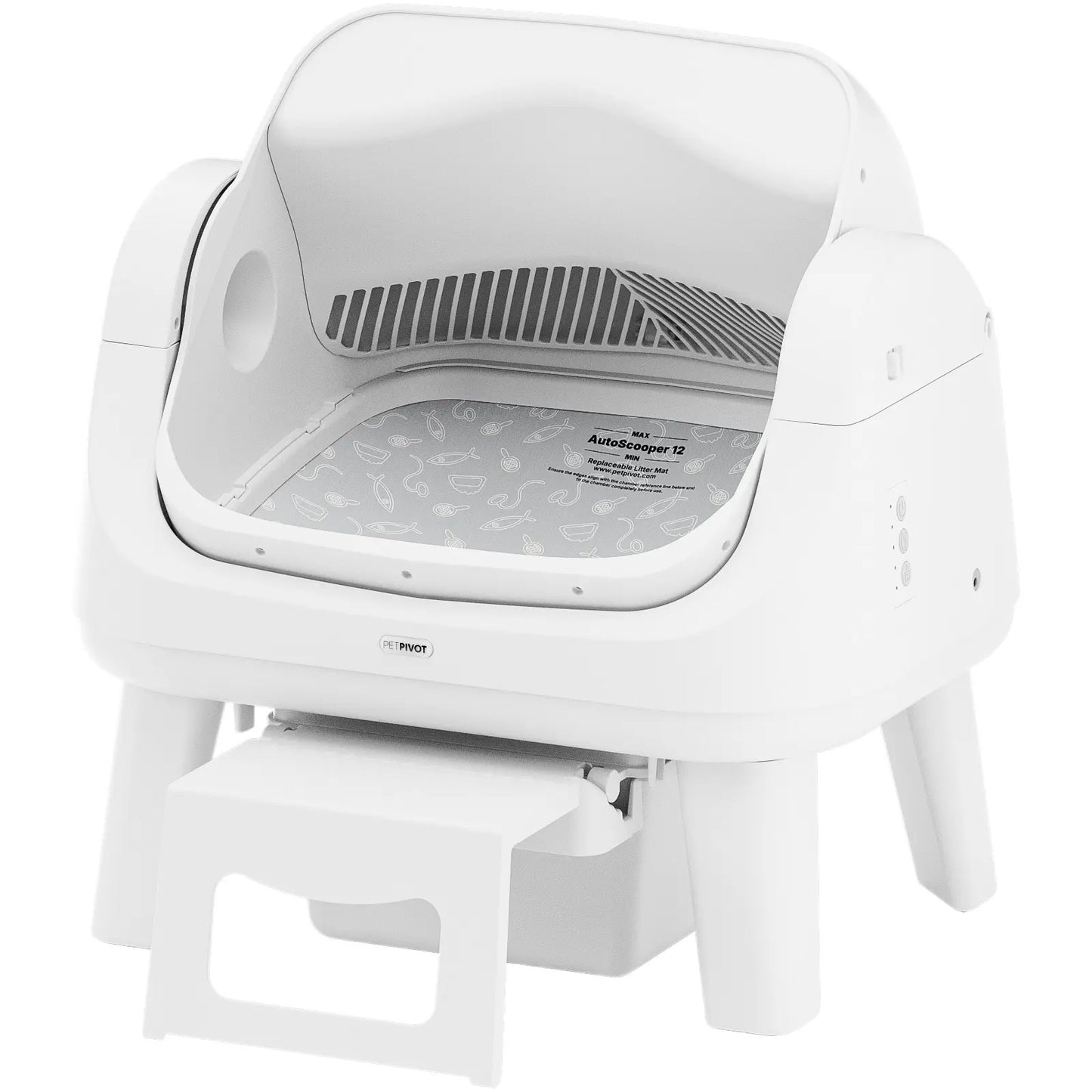 Petpivot Autoscooper 12 Lite Open Top Self-Cleaning Cat Litter Box with Advanced Safety Sensors and Accessible Design for Senior Cats