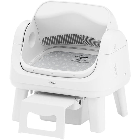 Petpivot Autoscooper 12 Lite Open Top Self-Cleaning Cat Litter Box with Advanced Safety Sensors and Accessible Design for Senior Cats
