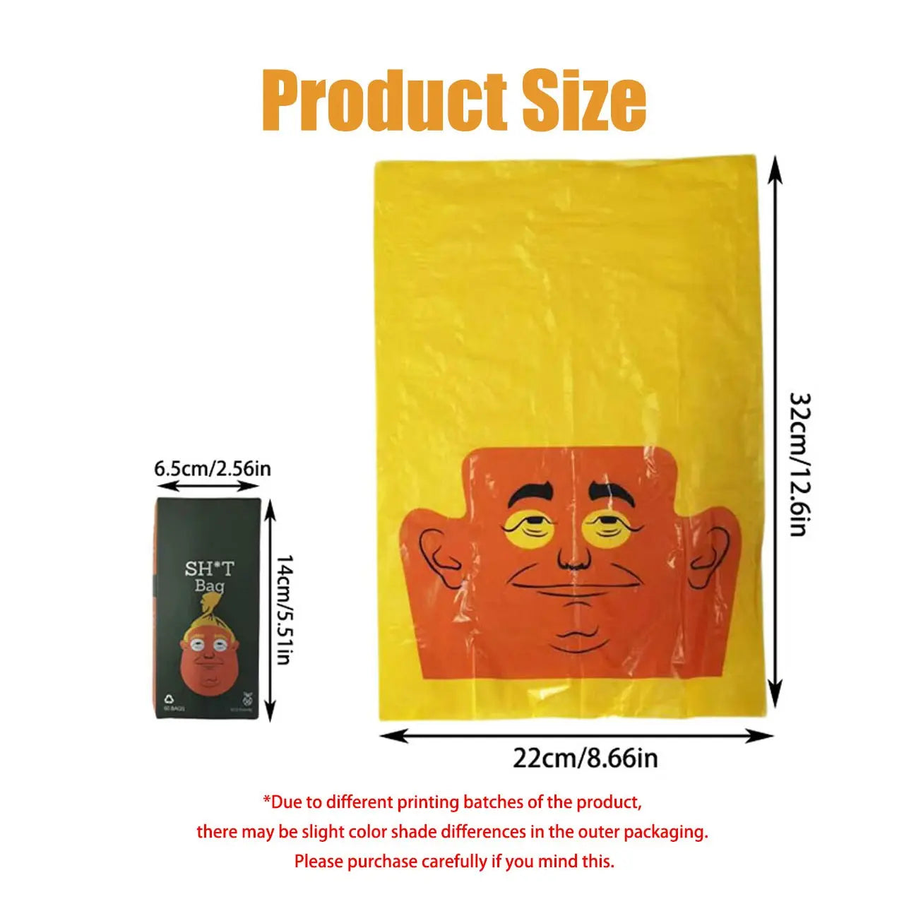 Humorous Dog Waste Bags - 60 Count Rolls, Novelty Pet Waste Disposal Bags, Loose Roll Packaging